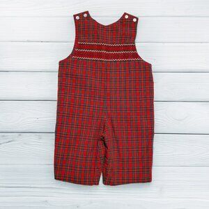 Velani Classics Plaid Smocked Longalls Size 6m
